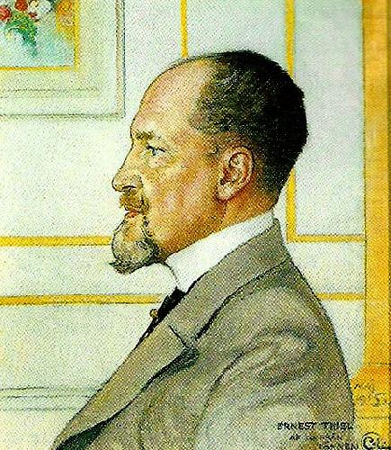 portratt av ernest thiel, Carl Larsson